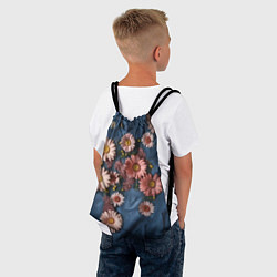 Рюкзак-мешок Хризантемы на джинсе, цвет: 3D-принт — фото 2