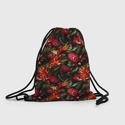 Рюкзак-мешок Тропические цветы, цвет: 3D-принт