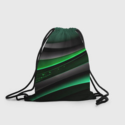 Рюкзак-мешок Black green line, цвет: 3D-принт