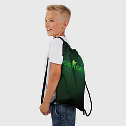 Рюкзак-мешок CSGO green logo, цвет: 3D-принт — фото 2