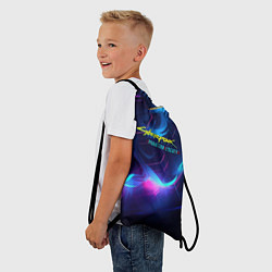 Рюкзак-мешок Cyberpunk phantom logo neon, цвет: 3D-принт — фото 2