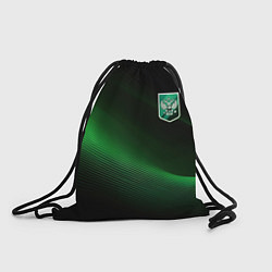 Рюкзак-мешок Герб РФ зеленый черный фон, цвет: 3D-принт