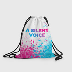 Рюкзак-мешок A Silent Voice neon gradient style: символ сверху, цвет: 3D-принт
