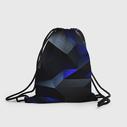 Рюкзак-мешок Black blue abstract, цвет: 3D-принт