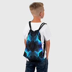 Рюкзак-мешок Неоновые синие плиты, цвет: 3D-принт — фото 2