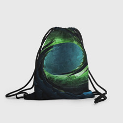 Рюкзак-мешок Объемная зеленая абстракция, цвет: 3D-принт