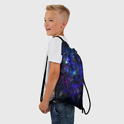 Рюкзак-мешок Синие осколки, цвет: 3D-принт — фото 2