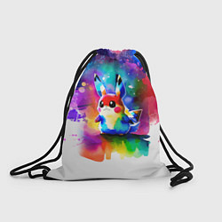 Рюкзак-мешок Акварельный пикачу - живопись, цвет: 3D-принт
