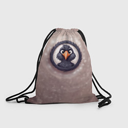 Рюкзак-мешок Забавный черный ворон, цвет: 3D-принт