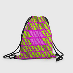 Рюкзак-мешок Ретро молнии розово-жёлтые, цвет: 3D-принт