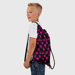 Рюкзак-мешок Барби паттерн черно-розовый, цвет: 3D-принт — фото 2