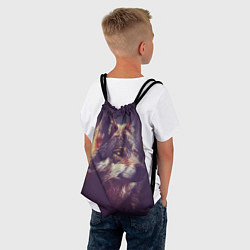 Рюкзак-мешок Задумчивый волк, цвет: 3D-принт — фото 2