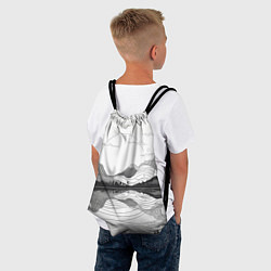 Рюкзак-мешок Минималистичный пейзаж чб, цвет: 3D-принт — фото 2
