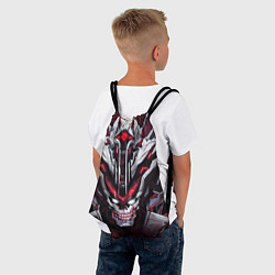 Рюкзак-мешок Красный кибер демон, цвет: 3D-принт — фото 2