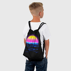 Рюкзак-мешок Неоновый закат - гранж, цвет: 3D-принт — фото 2