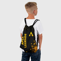 Рюкзак-мешок Apex Legends - gold gradient: надпись, символ, цвет: 3D-принт — фото 2
