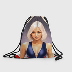 Рюкзак-мешок Девушка блондинка в спортивном костюме, цвет: 3D-принт