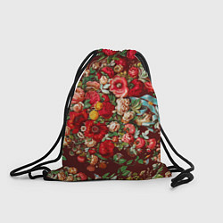 Рюкзак-мешок Платок цветочный узор, цвет: 3D-принт