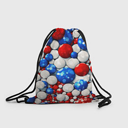 Рюкзак-мешок Шарики в цветах флага РФ, цвет: 3D-принт