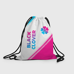 Рюкзак-мешок Black Clover neon gradient style: надпись, символ, цвет: 3D-принт