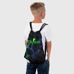 Рюкзак-мешок CS GO green blue neon, цвет: 3D-принт — фото 2