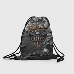 Рюкзак-мешок Baldurs Gate 3 logo dark, цвет: 3D-принт