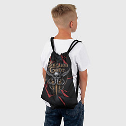 Рюкзак-мешок Baldurs Gate 3 logo dark red, цвет: 3D-принт — фото 2
