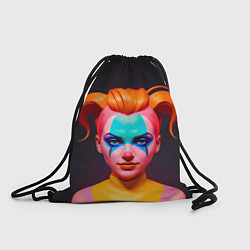 Рюкзак-мешок Девушка клоун с жёлтыми волосами, цвет: 3D-принт