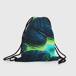 Рюкзак-мешок Зеленые объемные плиты, цвет: 3D-принт