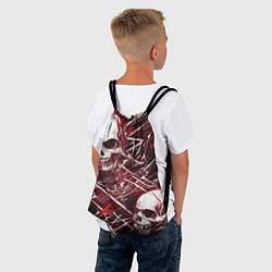Рюкзак-мешок Красные скелетоны, цвет: 3D-принт — фото 2