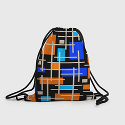 Рюкзак-мешок Разноцветная прямоугольная абстракция, цвет: 3D-принт