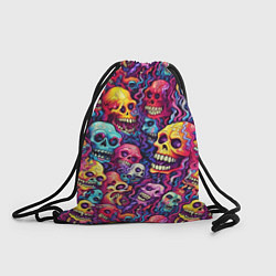 Рюкзак-мешок Кислотные деформированные черепа, цвет: 3D-принт