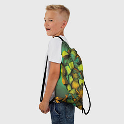 Рюкзак-мешок Зеленая объемная абстракция, цвет: 3D-принт — фото 2
