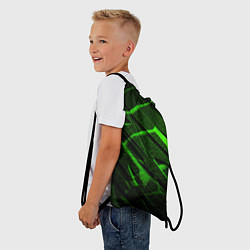 Рюкзак-мешок Неоновый зеленый свет из плит, цвет: 3D-принт — фото 2
