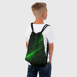 Рюкзак-мешок Green neon lines, цвет: 3D-принт — фото 2