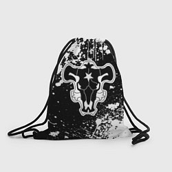 Рюкзак-мешок Черный клевер - брызги и бык, цвет: 3D-принт