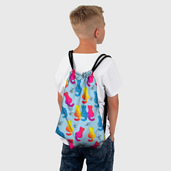 Рюкзак-мешок Коты звездные и веточки, цвет: 3D-принт — фото 2