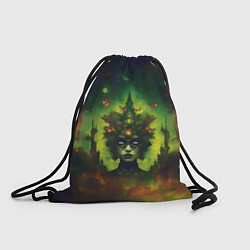 Рюкзак-мешок Зеленая фантастическая ведьма с бабочками, цвет: 3D-принт