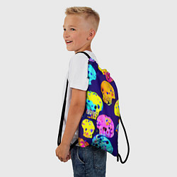 Рюкзак-мешок Паттерн из черепов - поп-арт - иллюзия, цвет: 3D-принт — фото 2