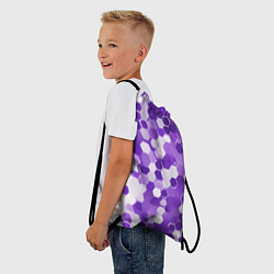 Рюкзак-мешок Кибер Hexagon Фиолетовый, цвет: 3D-принт — фото 2