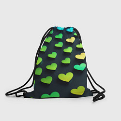 Рюкзак-мешок Паттерн - сердца градиент - нейросеть, цвет: 3D-принт