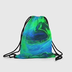 Рюкзак-мешок Зеленый и синий дым, цвет: 3D-принт
