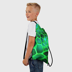 Рюкзак-мешок Зеленые неоновые соты, цвет: 3D-принт — фото 2