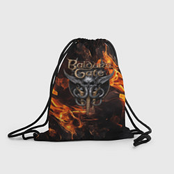 Рюкзак-мешок Baldurs Gate 3 fire logo, цвет: 3D-принт