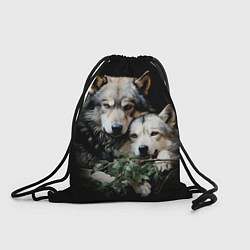 Рюкзак-мешок Волчица с маленьким волчонком, цвет: 3D-принт