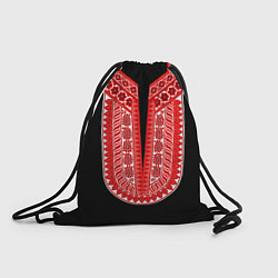 Рюкзак-мешок Красный орнамент в руском стиле, цвет: 3D-принт