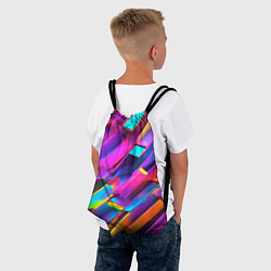Рюкзак-мешок Неоновые разноцветные пластины, цвет: 3D-принт — фото 2