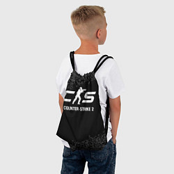 Рюкзак-мешок Counter-Strike 2 glitch на темном фоне, цвет: 3D-принт — фото 2