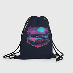 Рюкзак-мешок Пальмы и гоночная машина в пурпурном свечении, цвет: 3D-принт