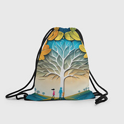 Рюкзак-мешок Семейное дерево - нейросеть, цвет: 3D-принт